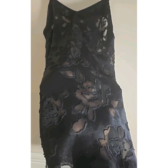 Victoria's  Secret Women's S  Mini Sheer Lacy‎ Rose Gold Lbl Black Bow Ties SEXY - Picture 2 of 12